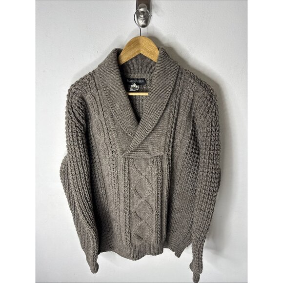 Vintage Irish Aran Fisherman Sweater Donegal Wool Knit Men’s Large Falcarrah - Picture 1 of 6